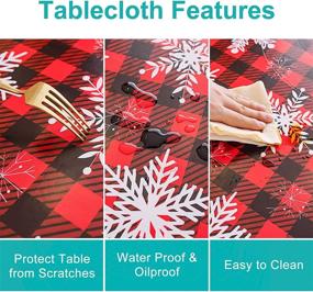 img 2 attached to 🎄 Waterproof Rectangle Christmas Snowflake Tablecloth