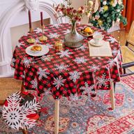 🎄 waterproof rectangle christmas snowflake tablecloth логотип