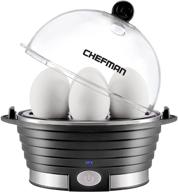 🍳 chefman egg-maker rapid poacher: fast & versatile, 6-egg capacity, bpa-free, black логотип