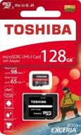 💾 toshiba 128гб exceria m303 microsdxc uhs-i u3 карта с адаптером sd - 4k класс10, v30, a1 - чтение 98мб/с, запись 65мб/с логотип