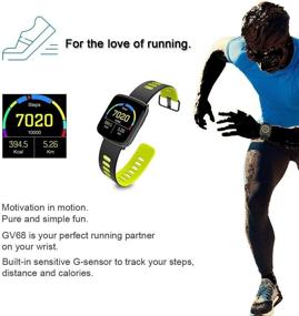 img 1 attached to 🌟 GV68 Smart Touch Smart Watch: Changeable Wrist Bands, IP68 Waterproof, Built-in Mic/Speaker, Bluetooth, Sleep & Heart Rate Monitor, Pedometer, Remote Camera - Men & Women (Green)