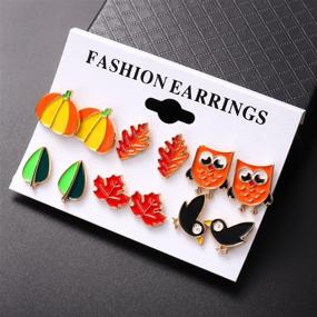 img 2 attached to Halloween Earrings: Express Your Spooky Style with XOCARTIGE Pumpkin Jewelry for Girls