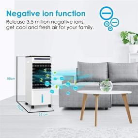 img 1 attached to 🌀 65W Portable Evaporative Air Cooler with 3 Modes, 3 Fan Speeds, LED Display, Remote Control, 7-Hour Timer, 5L Water Tank, and Ice Pack