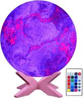 🌌 shinecloud lava lamp magma night light - cool decor' lamp galaxy led globe moon lamp with remote control/smart touch sensor/wooden stand - perfect gift for adult/man/girl/boy логотип