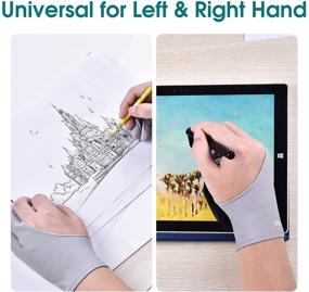 img 1 attached to OTraki 4-Pack Free Size Artist Gloves for Drawing Tablet - Perfect ✍️ for Graphic Pad Painting, Left or Right Hand - 2.95 x 7.87 inch