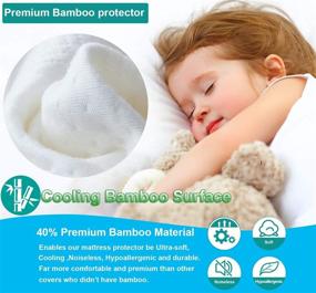 img 3 attached to 🌿 Premium Cooling Bamboo Waterproof Mattress Protector for Queen Size Beds – Soft 3D Air Fabric Pad Cover – Noiseless & Waterproof Sheets Included