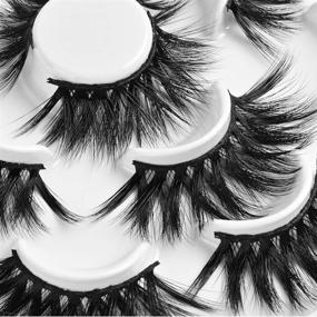 img 1 attached to 👁️ 25mm 7 Pairs Faux Mink Lashes, 8D Hair False Eyelashes - Handmade, Cruelty-free, Dramatic, Long, Wispies, Fluffy Lash - C714