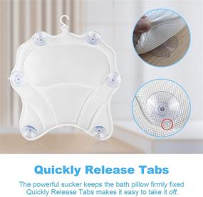 img 1 attached to Experience Ultimate Comfort with Hawbath Luxury Bathtub Pillow - 4D Air Mesh, Neck, Head, and Back Support, 6 Strong Grip Suction Cups
