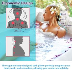 img 3 attached to Experience Ultimate Comfort with Hawbath Luxury Bathtub Pillow - 4D Air Mesh, Neck, Head, and Back Support, 6 Strong Grip Suction Cups