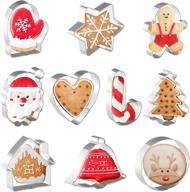 🎄 10-piece christmas cookie cutter set: holiday designs including gingerbread man, christmas tree, candy cane, and more logo