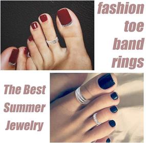 img 3 attached to 👣 Luxurious LOLIAS 11Pcs Adjustable Open Toe Rings for Women - Stylish Arrow Designed Foot Jewelry Set Perfect for Beach & Gifts