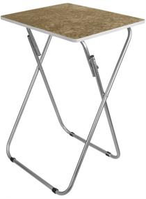 img 3 attached to 🏡 Convenient and Stylish Home Basics Folding Table - Brown