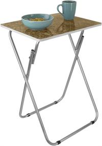 img 1 attached to 🏡 Convenient and Stylish Home Basics Folding Table - Brown