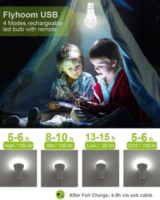 img 3 attached to Flyhoom USB Rechargeable Light Bulb: Convenient Remote Control & 4 Modes for Camping, Home, Power Outages