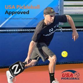 img 2 attached to 🥒 Pro USA Approved Pickleball Paddle | Fiberglass/Graphite Face, Polypropylene Honeycomb Core | Comfort Grip, Mid-weight | Ideal for Indoor and Outdoor Play