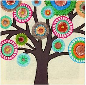 img 1 attached to DIMENSIONS Retro Tree Crewel Embroidery Kit for Vintage-Inspired Needlecraft: 9.5'' x 9.5'' - Craft Beautiful Retro Tree Designs!