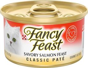 img 4 attached to Purina Fancy Feast Grain Free Pate Wet Cat Food - Classic Pate Savory Salmon Feast (24 Cans)