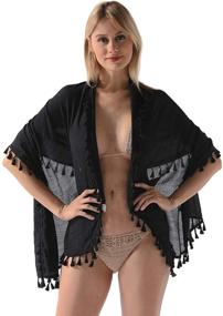 img 3 attached to 🏖️ Eicolorte Beach Sarong Pareo: Stylish Semi-Sheer Swimwear Cover Up Skirt with Tassels for Women
