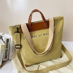 img 3 attached to Women Canvas Handbags Casual Shoulder Women's Handbags & Wallets and Totes