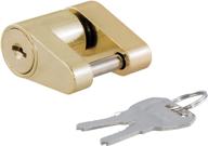 🔒 secure your trailer tongue with the curt 23022 brass-plated steel coupler lock - 1/4-inch pin diameter, up to 3/4-inch span logo