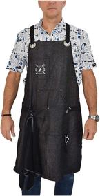 img 4 attached to 👩 Professional Grade Kitchen Chef Apron with Pockets for Men and Women, Ideal for Cooking, Servers, Waitress, BBQ, Grill, Work, with Comfortable Cross Back Straps and Quick-Release Feature