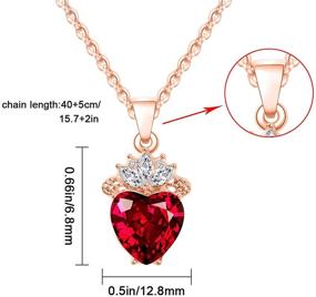 img 3 attached to 💖 Botrinal Evie Red Heart Necklace - Descendants Costume Queen of Hearts Princess Halloween Jewelry for Girls - Valentine's Gift