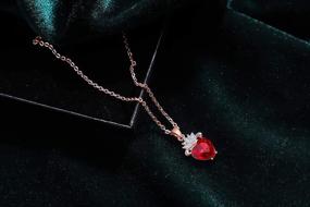 img 1 attached to 💖 Botrinal Evie Red Heart Necklace - Descendants Costume Queen of Hearts Princess Halloween Jewelry for Girls - Valentine's Gift