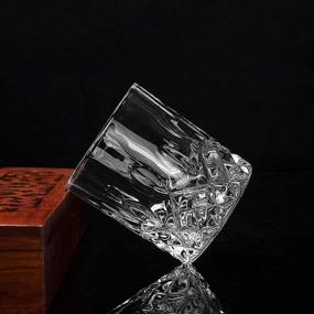 img 1 attached to 🥃 Premium Crystal Whiskey Glasses Set with Gift Box - LANFULA Rocks Style Glassware for Bourbon, Scotch, Cocktail or Irish Whisky - 4 Large 10oz Lowball Bar Tumblers