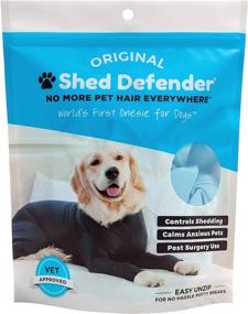 img 1 attached to 🐶 Shed Defender Original Dog Onesie: Shark Tank Featured, Ultimate Shedding Solution for a Hair-Free Home, Car, and Travel, Anxiety Relief, Surgery Recovery, E Collar Alternative