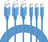 🔌 blue nikolable lightning cable mfi certified - 3pack 6ft iphone charger lightning to usb a charging cord, compatible with iphone 13, 12, 11 pro max, xs, xr, 8 plus, 7 plus, 6s plus, 5s se, ipad pro and more logo