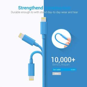 img 2 attached to 🔌 Синий кабель Nikolable Lightning MFi Certified - 3Pack 6 футов Зарядное устройство iPhone Lightning на USB A Кабель для зарядки, совместимый с iPhone 13, 12, 11 Pro Max, XS, XR, 8 Plus, 7 Plus, 6s Plus, 5S SE, iPad Pro и другими