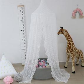 img 2 attached to Enchanting Princess Bed Canopy for Girls - White Lace Netting for a Dreamy Nursery, Toddler Bed or Play Area