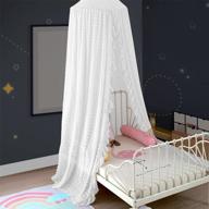 enchanting princess bed canopy for girls - white lace netting for a dreamy nursery, toddler bed or play area logo