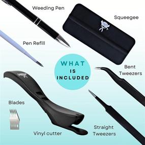 img 3 attached to 🛠️ Essential Vinyl Weeding Tools Set, Craft Vinyl Tools Kit with Pin Pen Weeding Tool, Vinyl Squeegee, Vinyl Cutter Tool & Precision Tweezers for Cricut Silhouette Brother Vinyl Cutters, Black, 7 pcs