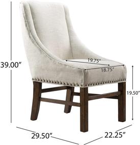 img 2 attached to Natural James Fabric Dining Chairs 2-Pcs Set by Christopher Knight Home