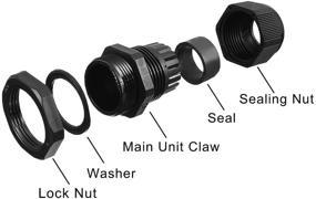 img 1 attached to Uxcell Waterproof Adjustable Locknut 12Mm 15Mm Industrial Electrical