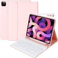 🔷 detachable bluetooth keyboard case for ipad pro 11 inch 3rd gen 2021 & ipad air 4th gen - pink logo