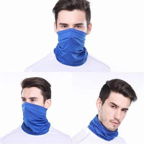 img 3 attached to 🧣 Geechen Unisex Bandana Neck Gaiter - 4 Pack: Versatile Face Mask for Dust, Wind, and Sun Protection