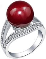 изысканные кольца uloveido красного цвета с имитацией жемчуга для свадебного образа - модное украшение для женщин (j381) логотип