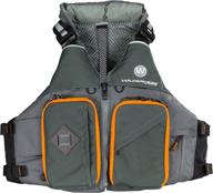 🌊 wilderness systems fisher kayaking life jacket: uscg approved pfd with easy access zippered pockets, gray (8070135) логотип