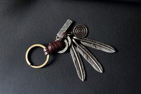 img 1 attached to AuPra Feathers Leather KeyChain Friendship