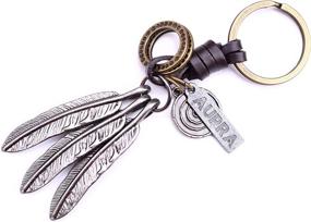 img 2 attached to AuPra Feathers Leather KeyChain Friendship