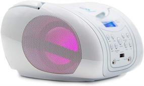 img 3 attached to 🎵 Lauson BB22 Small CD Player with Speakers - Portable Boombox with Aux Input, USB-MP3, Headphone Jack, LED Light, Kids CD Player Radio (White)