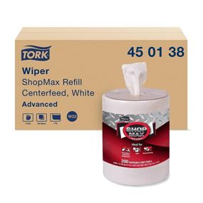 img 4 attached to 🧻 Tork Advanced 450138 ShopMax Wiper 450: Centerfeed Refill, 1-Ply, 9.9" x 13.1", White - Case of 400 Towels (2 Boxes)