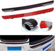 ✨ gzruica rear bumper protector guard trunk rubber protection strip for suv/cars - universal black checkered, scratch-resistant car accessory with easy-to-apply 3m tape - pack of 1 logo