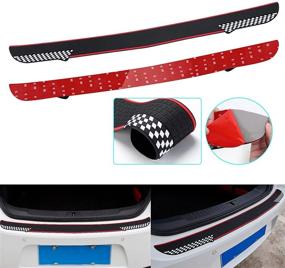 img 4 attached to ✨ GZRUICA Rear Bumper Protector Guard Trunk Rubber Protection Strip for SUV/Cars - Universal Black Checkered, Scratch-Resistant Car Accessory with Easy-to-Apply 3M Tape - Pack of 1