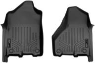 🚗 maxliner custom fit floor mats - 1st row liner set in black for 2019-2021 ram 2500/3500 with 1st row bucket or bench seats logo