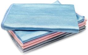 img 4 attached to 🧼 6-Pack Microfiber Glass Cleaning Cloths - Streak-Free & Lint-Free for Quick Cleaning of Windows, Windshields, Mirrors, and Stainless Steel