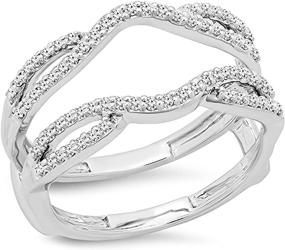 img 4 attached to 💎 Dazzlingrock Collection Diamond Wedding Enhancer: Sparkling Women's Jewelry for Wedding & Engagement