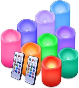 img 4 attached to 🕯️ Enido Flameless Candles: Waterproof LED Color Changing Outdoor Candles (Pack of 9) with Remote Control - Durable Plastic Construction - Battery Operated Pillar Candles